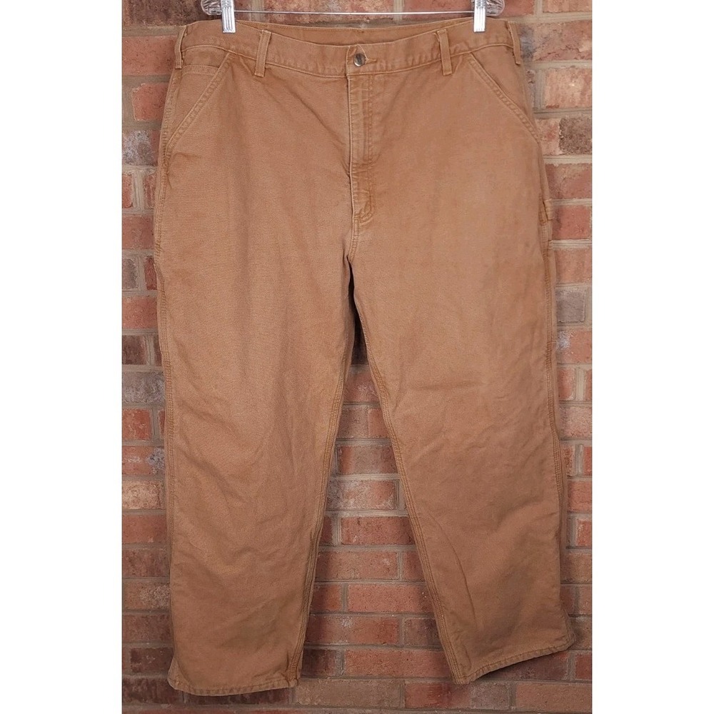 Carhartt‎ B111 Pants Size 42x30 Brown Flannel Lined Original Fit Workwear Cotton